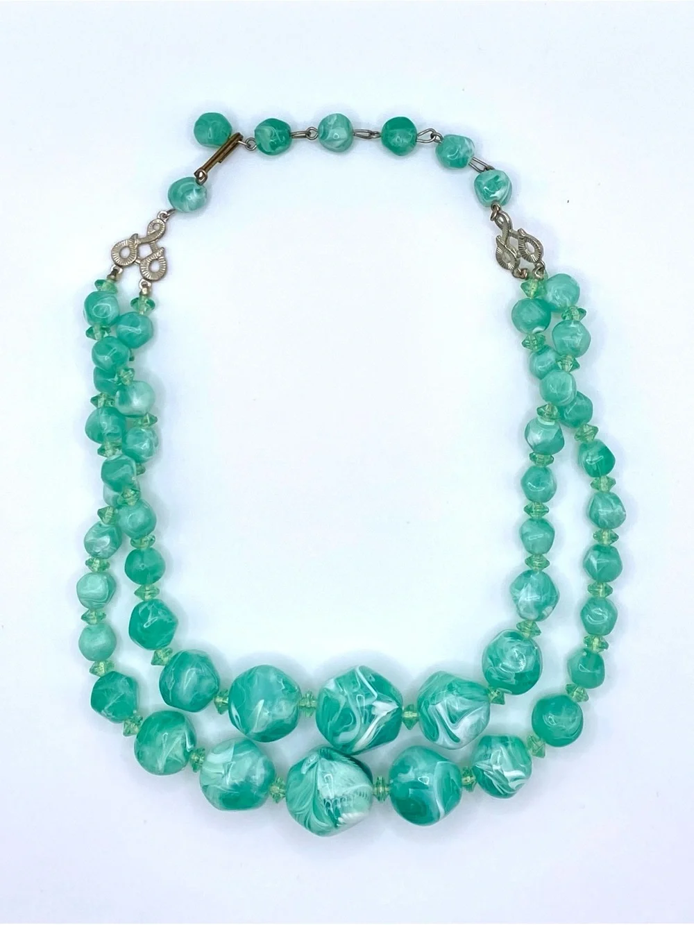 Vintage Turquoise Beaded Double-Strand Necklace